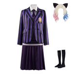 Enid Sinclair School Uniform The Addams Family Wednesday Purple Dress Cosplay Costumes