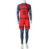 Blue Lock Red Jersey Bluelock Jersey Football Uniform Anime Sportswear Becostume