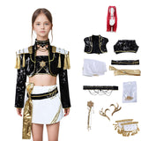 Kpop Demon Hunters Mira Cosplay Costume Black Golden Halloween Huntrix Outfit Becostume