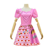 Bridget Pink Dress Descendants Queen of Hearts Cosplay Costume Halloween Suit