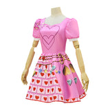 Bridget Pink Dress Descendants Queen of Hearts Cosplay Costume Halloween Suit