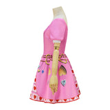 Bridget Pink Dress Descendants Queen of Hearts Cosplay Costume Halloween Suit