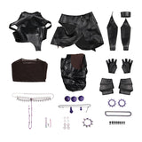 Deluxe Kpop Demon Hunters Zoey Combat Cosplay Costume Black Leather Halloween Suit Becostume