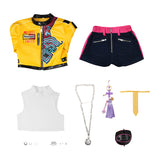 Deluxe Kpop Demon Hunters Rumi Cosplay Costume Yellow Halloween Outfit Becostume