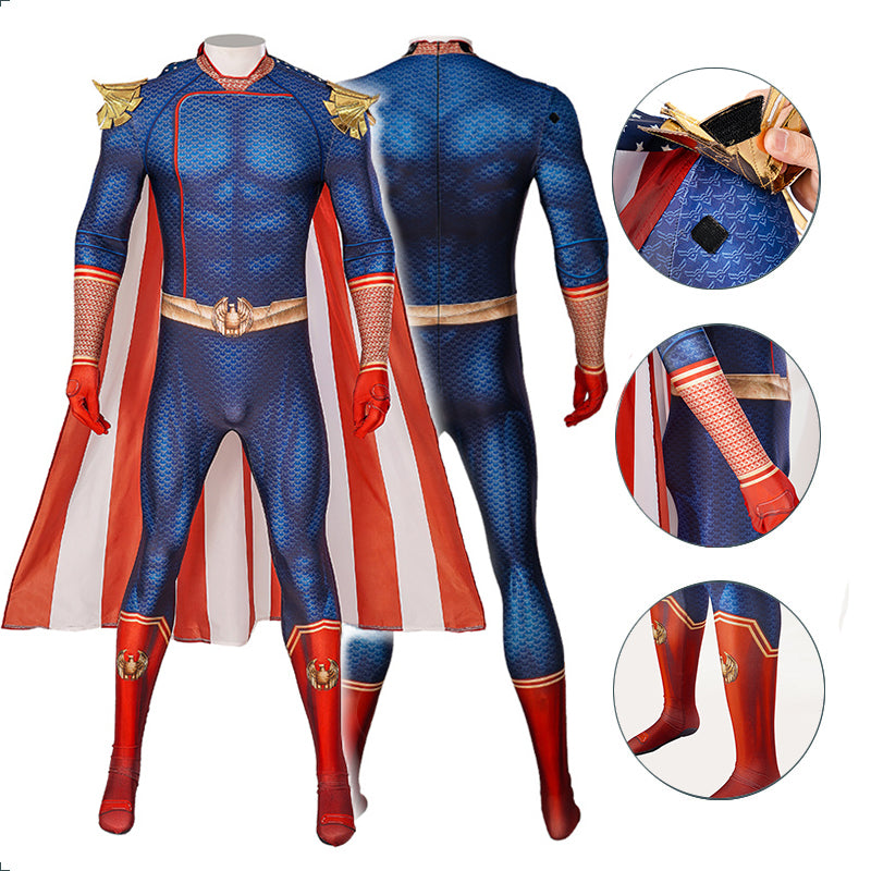 The Boys Season 4 Cosplay Homelander Costume Jumpsuit Cape Outfit ...