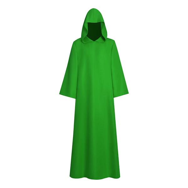 Shadow Wizard Money Gang Costume Robe with Hooded Green Halloween Cloa ...
