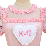 Melanie Martinez K 12 Dress Cosplay Costume K-12 Crybaby Dress Pink Embroider Sleeves