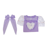 Kids Melanie Martinez K 12 Dress K-12 Purple Dress Cosplay Costume White Embroider Sleeves