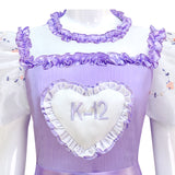 Adult Melanie Martinez K 12 Purple Dress K-12  Cosplay Costume White Embroider Sleeves