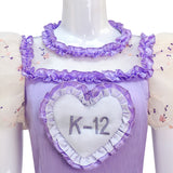 Melanie Martinez K 12 Purple Dress Women K-12 Cosplay Costume Beige Embroider Sleeves