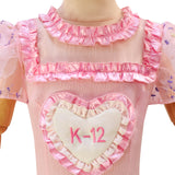 Kids K-12 Crybaby Dress Melanie Martinez K 12 Dress Cosplay Costume Pink Embroider Sleeves