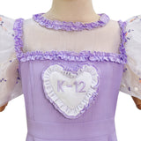 Melanie Martinez K 12 Dress Kids K-12 Purple Dress Cosplay Costume Beige Embroider Sleeves