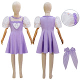 Melanie Martinez K 12 Dress Kids K-12 Purple Dress Cosplay Costume Beige Embroider Sleeves