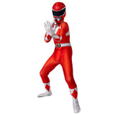 Kids Power Rangers Jumpsuit Red Ranger Cosplay Costume Halloween Party Suit