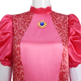 The Super Mario Bros. Cosplay Princess Peach Costume Pink Dress Women