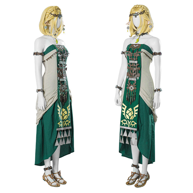 zelda princess dress SSBU Cosplay Costume with Tank Coat and Cloak Enhance your elegance with a blue belt adorned with golden accents The Legend of Zelda: Breath