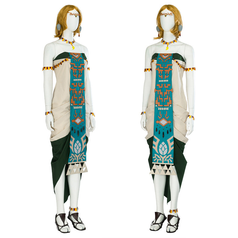princess zelda zonai dress The Legend of Zelda: Tears of The Kingdom Cosplay Princess Zelda Zonai Dress Costume, XL / Full Set+Shoes / Women