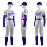 Movie Rocketman Cosplay Costume Elton John Dodgers Baseball Uniform Jumpsuit Hat Performance Suit
