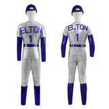 Movie Rocketman Cosplay Costume Elton John Dodgers Baseball Uniform Jumpsuit Hat Performance Suit