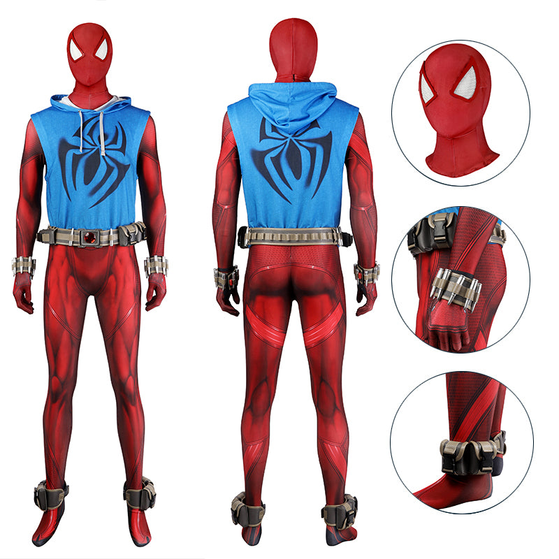 Scarlet Spider Suit Ben Reilly Jumpsuit The Spider-Verse Cosplay Costu ...