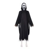 Kids Adult Scream Ghostface Cosplay Costume Halloween Horror Mask Robe Suit