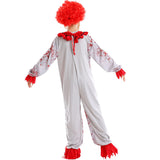 Red Blood Thriller Clown Cosplay Fear of Clowns Costume Halloween Scared Mask Jumpsuit