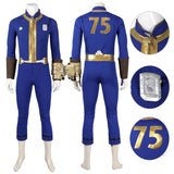 Vault 75 Suit Fallout Cosplay Jumpsuit Men Halloween Cosplay Outfit Adult BEcostume