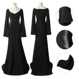Morticia Addams Dress 2022 Wednesday Sexy Morticia Black Dress for Halloween Becostume
