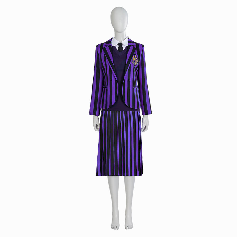 Girls Wednesday Purple Nevermore Academy Uniform Costume - Addams Family,  Color: Purple - JCPenney