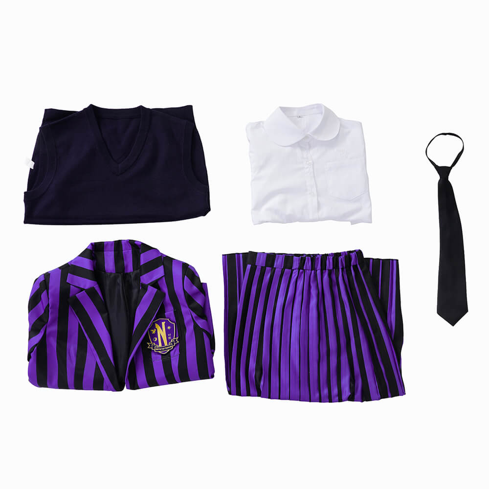 Becostume Nevermore Academy Purple School Uniform The Addams Family We