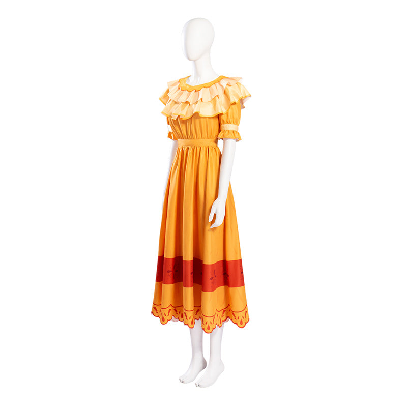 encanto cotton dress Encanto Madrigal Dress Girls Mirabel Cosplay Kids Halloween Princess Costume
