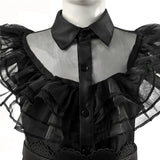 Girls Wednesday Addams Dress Wednesday Black Dress Dance Cosplay Outfit Becostume